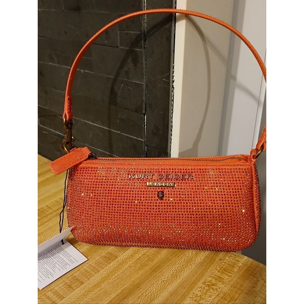 Kurt Geiger Coral Pink Crystal-Embellished bag - Picture 7 of 8